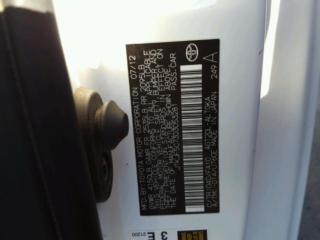 JTKJF5C73D3053281 - 2013 TOYOTA SCION TC Ağ foto 10