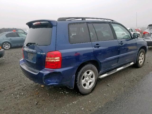 JTEGD21A120025896 - 2002 TOYOTA HIGHLANDER BLUE photo 4