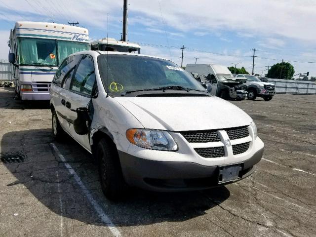 1B4GP25342B565302 - 2002 DODGE CARAVAN SE WHITE photo 1