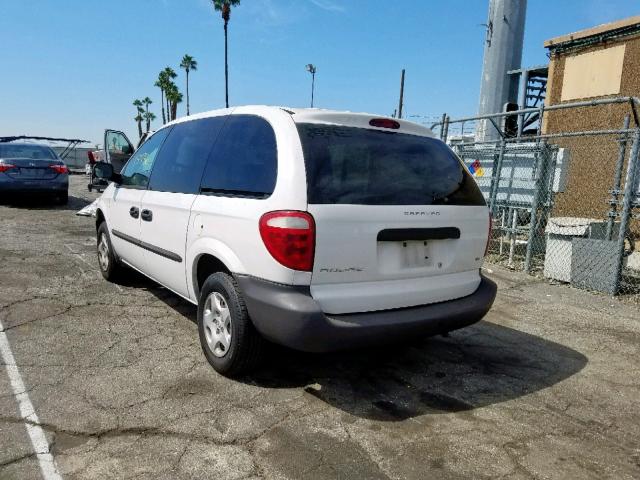 1B4GP25342B565302 - 2002 DODGE CARAVAN SE WHITE photo 3