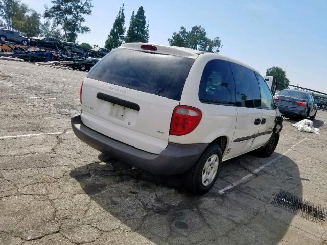 1B4GP25342B565302 - 2002 DODGE CARAVAN SE WHITE photo 4