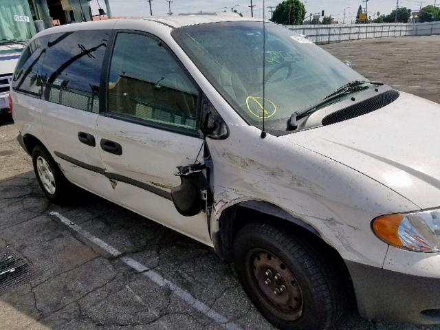 1B4GP25342B565302 - 2002 DODGE CARAVAN SE WHITE photo 9