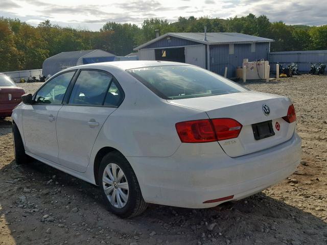 3VW2K7AJ9DM309887 - 2013 VOLKSWAGEN JETTA BASE 白色 照片 3