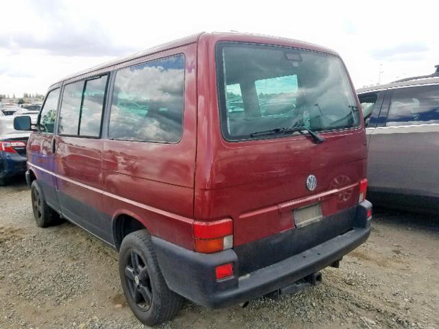 WV2MB47011H078672 - 2001 VOLKSWAGEN EUROVAN MV BURGUNDY photo 3