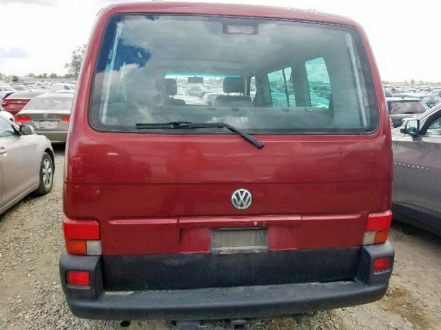 WV2MB47011H078672 - 2001 VOLKSWAGEN EUROVAN MV BURGUNDY photo 9