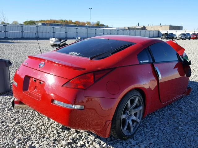 JN1AZ34E74T062083 - 2004 NISSAN 350Z COUPE RED photo 4