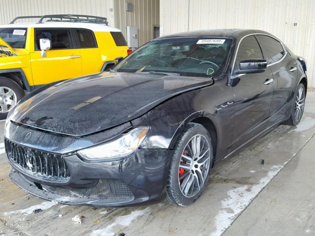 ZAM57XSA8E1128130 - 2014 MASERATI GHIBLI BLACK photo 2