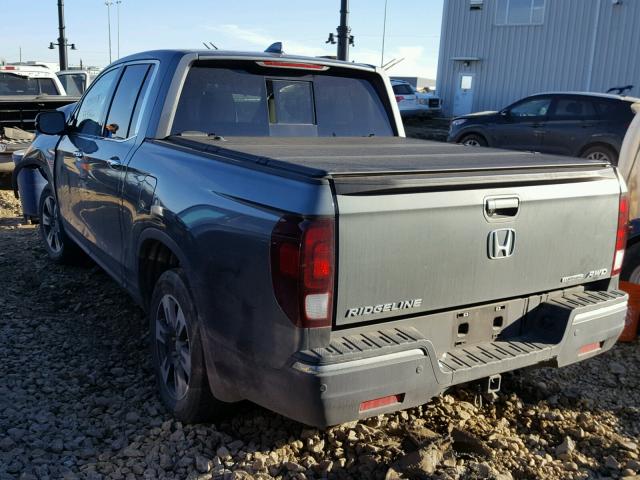 5FPYK3F73HB504582 - 2017 HONDA RIDGELINE GRAY photo 3