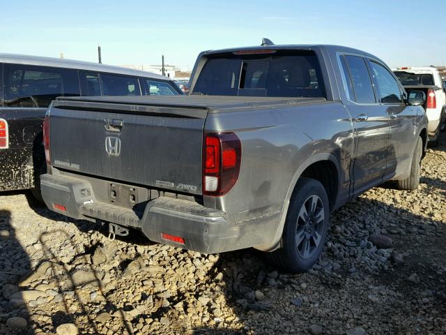 5FPYK3F73HB504582 - 2017 HONDA RIDGELINE GRAY photo 4