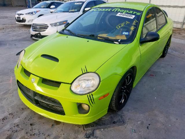 1B3ES66S05D122158 - 2005 DODGE NEON SRT-4 GREEN photo 2