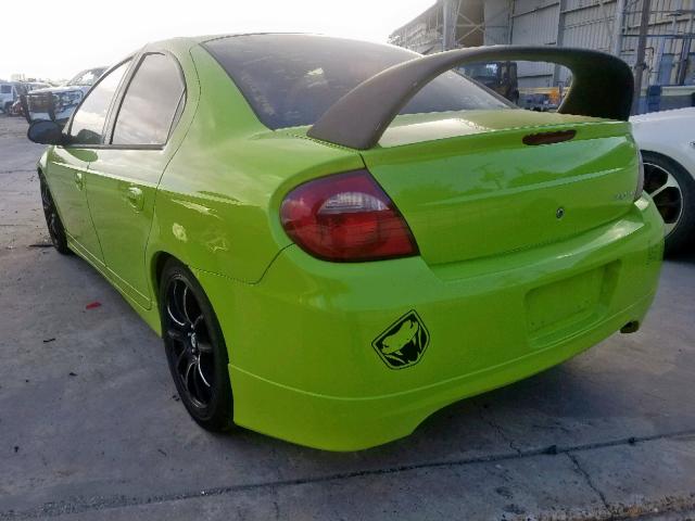 1B3ES66S05D122158 - 2005 DODGE NEON SRT-4 GREEN photo 3