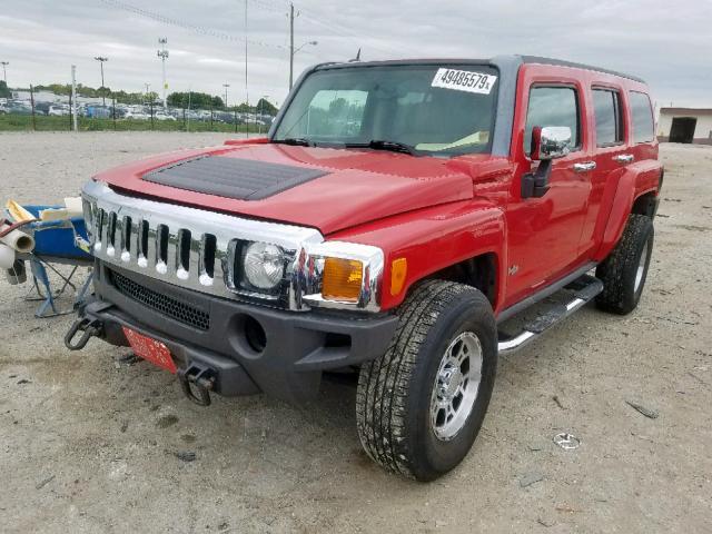 5GTDN13E578232887 - 2007 HUMMER H3 RED photo 2