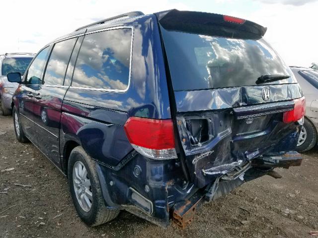 5FNRL38448B023544 - 2008 HONDA ODYSSEY EX BLUE photo 3