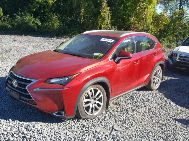 JTJBARBZ1G2063271 - 2016 LEXUS NX 200T RED photo 2