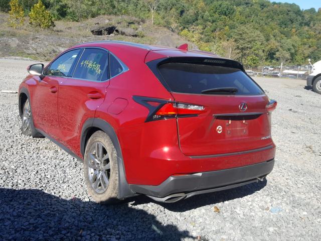 JTJBARBZ1G2063271 - 2016 LEXUS NX 200T RED photo 3