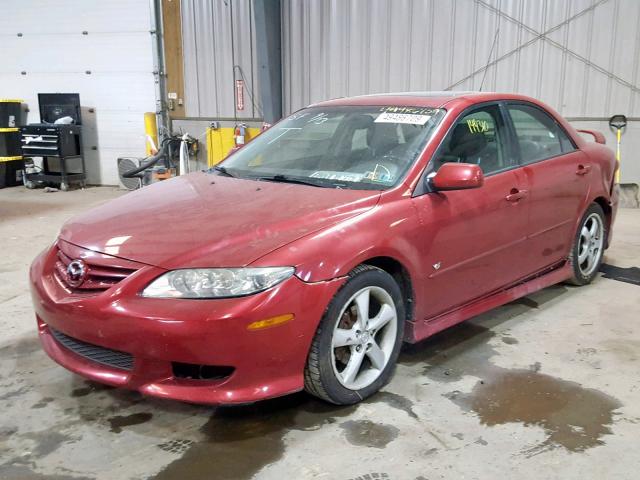 1YVHP80DX45N79534 - 2004 MAZDA 6 S BURGUNDY photo 2