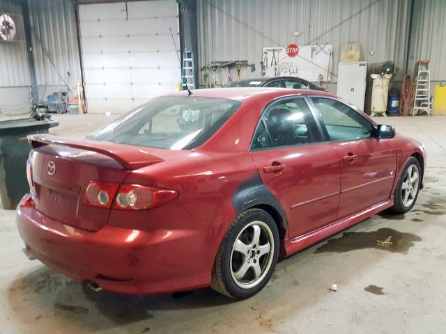 1YVHP80DX45N79534 - 2004 MAZDA 6 S BURGUNDY photo 4