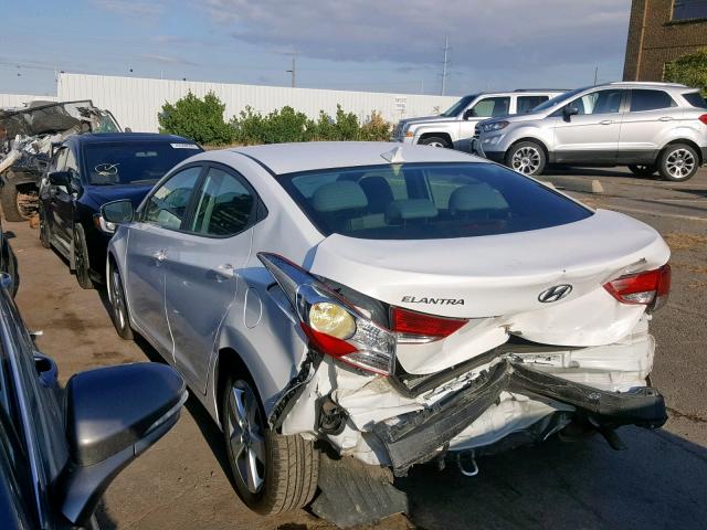 5NPDH4AE9DH438391 - 2013 HYUNDAI ELANTRA GL WHITE photo 3