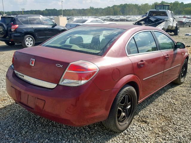 1G8ZS57N07F284411 - 2007 SATURN AURA XE RED photo 4