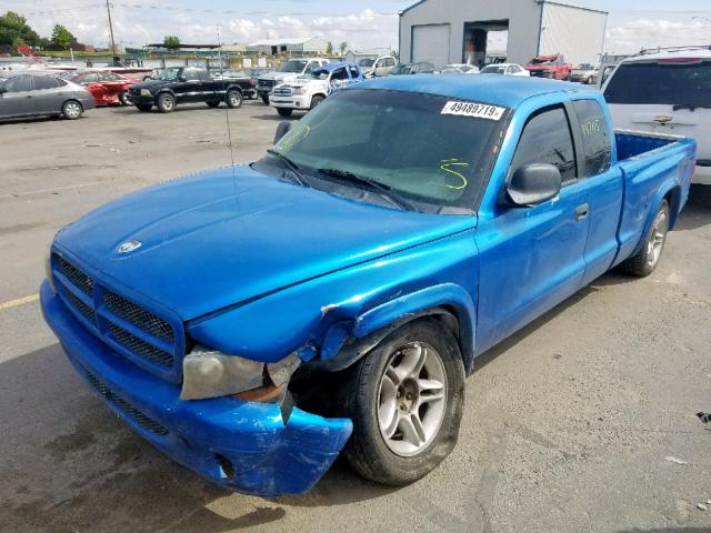 1B7GL22Z41S269623 - 2001 DODGE DAKOTA BLUE photo 2