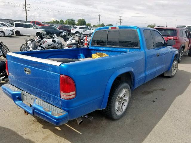 1B7GL22Z41S269623 - 2001 DODGE DAKOTA BLUE photo 4