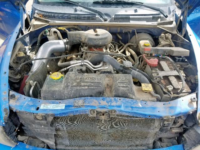 1B7GL22Z41S269623 - 2001 DODGE DAKOTA BLUE photo 7