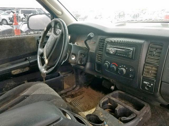 1B7GL22Z41S269623 - 2001 DODGE DAKOTA BLUE photo 9