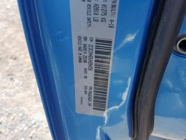 2C3CDXHG9JH284256 - 2018 DODGE CHARGER SX BLUE photo 10