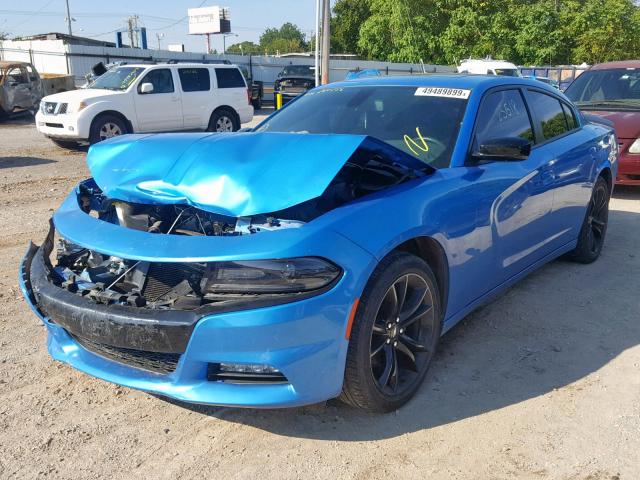 2C3CDXHG9JH284256 - 2018 DODGE CHARGER SX BLUE photo 2