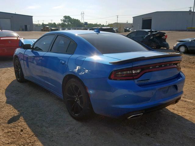 2C3CDXHG9JH284256 - 2018 DODGE CHARGER SX BLUE photo 3