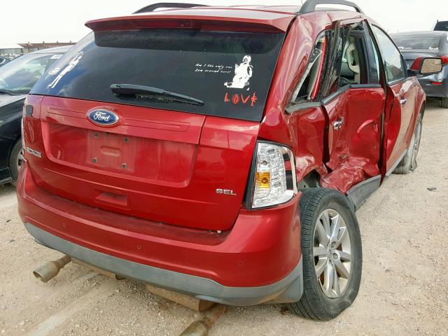 2FMDK3JC8BBA70221 - 2011 FORD EDGE SEL RED photo 4