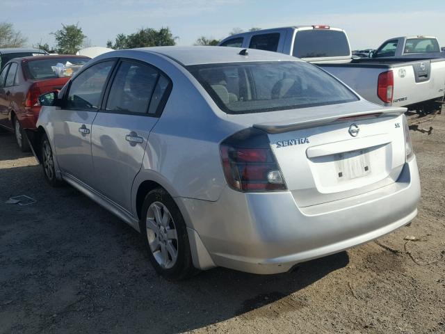 3N1AB6AP6CL621587 - 2012 NISSAN SENTRA 2.0 SILVER photo 3