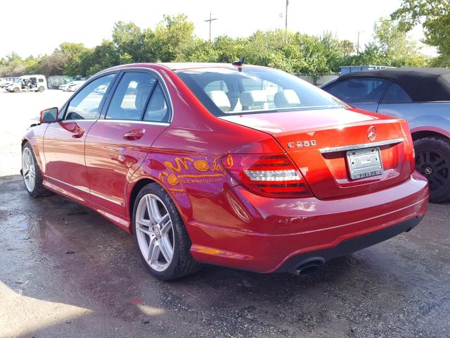 WDDGF4HB1EA958016 - 2014 MERCEDES-BENZ C 250 RED photo 3