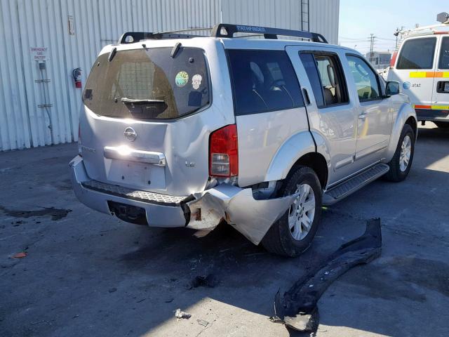 5N1AR18U86C682703 - 2006 NISSAN PATHFINDER SILVER photo 4