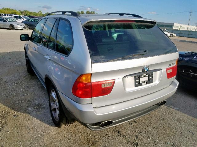 5UXFA53582LP52444 - 2002 BMW X5 3.0I SILVER photo 3