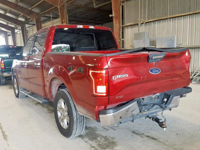 1FTEW1EG3FKE61867 - 2015 FORD F150 SUPER RED photo 3