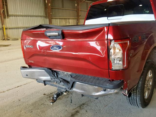 1FTEW1EG3FKE61867 - 2015 FORD F150 SUPER RED photo 9