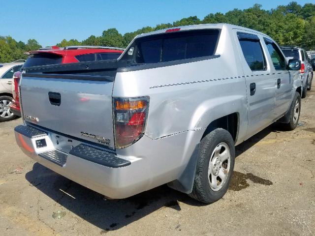 2HJYK16216H562162 - 2006 HONDA RIDGELINE SILVER photo 4