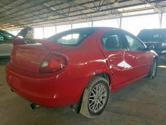 1B3ES76F12D562992 - 2002 DODGE NEON R/T RED photo 4