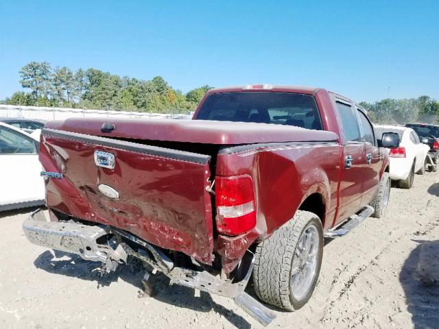 1FTPW12546KB25088 - 2006 FORD F150 SUPER BURGUNDY photo 4