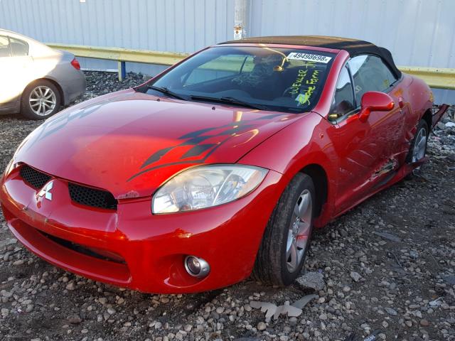 4A3AL25F67E038668 - 2007 MITSUBISHI ECLIPSE SP RED photo 2