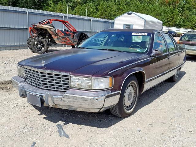 1G6DW52PXSR709141 - 1995 CADILLAC FLEETWOOD BURGUNDY photo 2