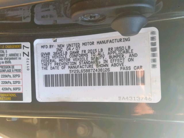 5Y2SL65887Z438126 - 2007 PONTIAC VIBE GRAY photo 10