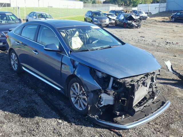 5NPE34AF1HH516390 - 2017 HYUNDAI SONATA SPO BLUE photo 1