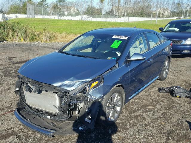 5NPE34AF1HH516390 - 2017 HYUNDAI SONATA SPO BLUE photo 2