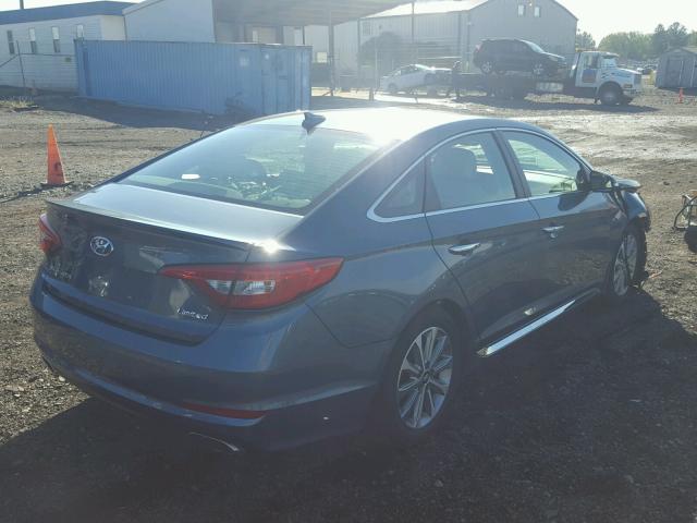 5NPE34AF1HH516390 - 2017 HYUNDAI SONATA SPO BLUE photo 4