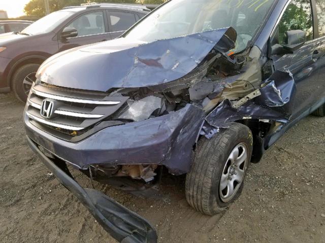 2HKRM3H3XDH515687 - 2013 HONDA CR-V LX BLUE photo 9