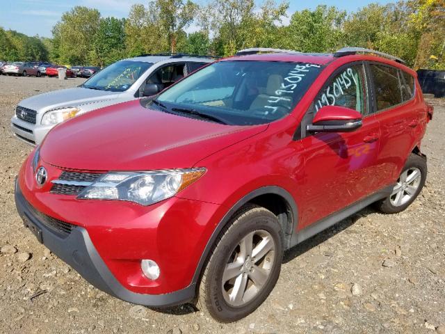 2T3RFREV4DW081164 - 2013 TOYOTA RAV4 XLE RED photo 2