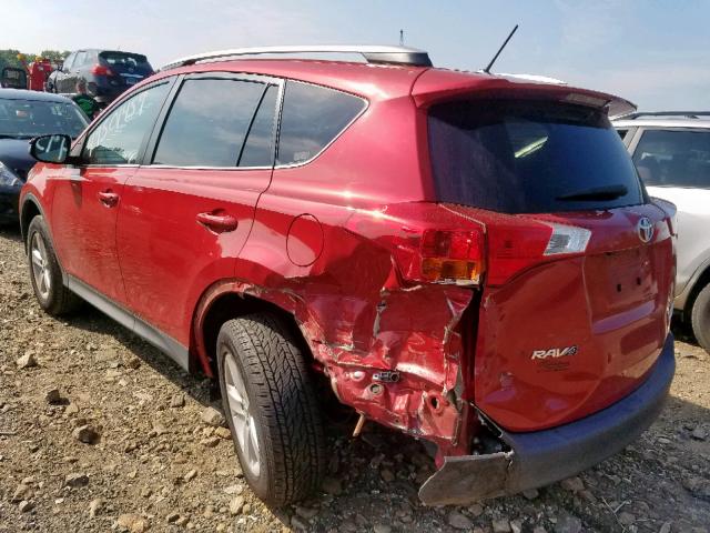 2T3RFREV4DW081164 - 2013 TOYOTA RAV4 XLE RED photo 3