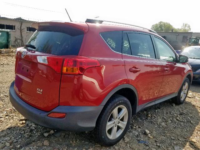 2T3RFREV4DW081164 - 2013 TOYOTA RAV4 XLE RED photo 4